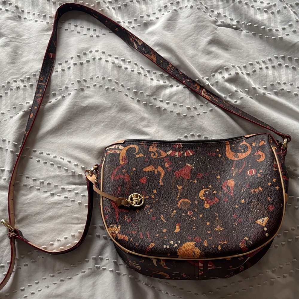 Brown Patterned Crossbody Bag